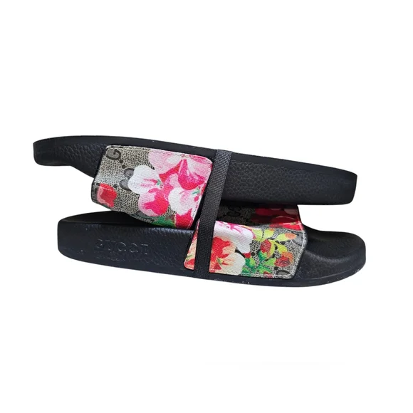 Gucci Women's Black Floral Slides/slippers Size 38/7½, Worn Once! - Picture 8 of 10